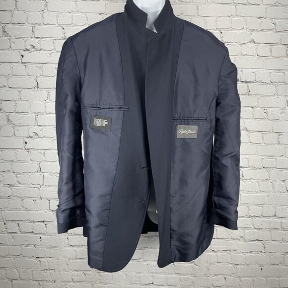 Reed St James Navy Gold 2 Button Vented Easy Care Sports Coat Blazer USA Size 44 - Picture 6 of 11